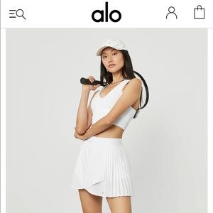 NWT White Aloyoga Aces Tennis Skirt Pleated Skirt